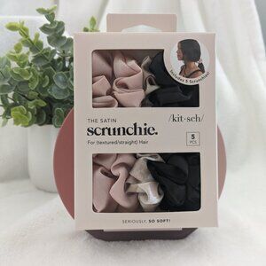 🌸 Kitsch Assorted Satin Sleep Scrunchies Set of 5 NIB / NWT